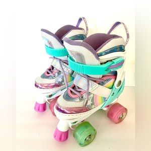 Kids' Rainbow Roller Skates - Purple & Teal